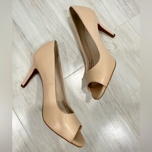 Cole Haan Tan Peep Toes Heels
